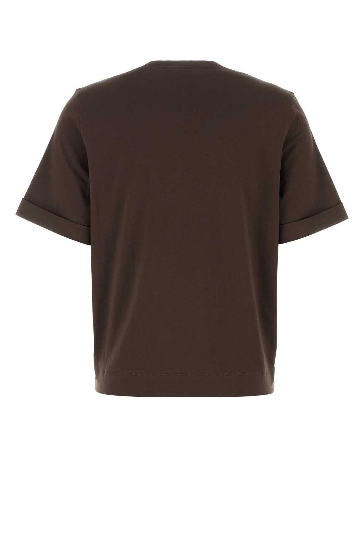 Brunello Cucinelli Brown Cotton T-Shirt Size L / US 10 / IT 46 - 2 Thumbnail