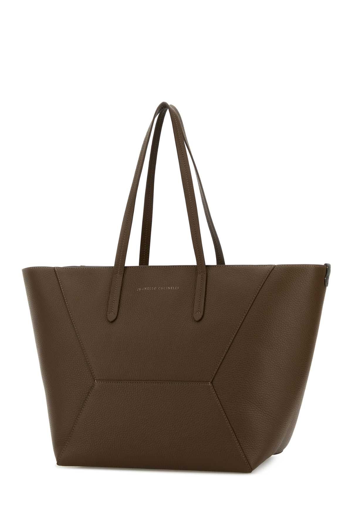 Brunello Cucinelli Mud Leather Shopping Bag Size ONE SIZE - 2 Thumbnail