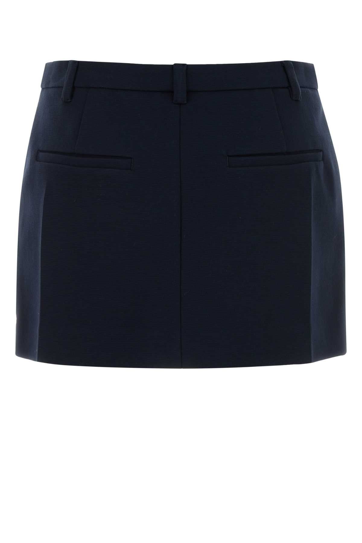 Miu Miu Navy Stretch Jersey Mini Skirt Size 28" / US 6 / IT 42 - 2 Thumbnail