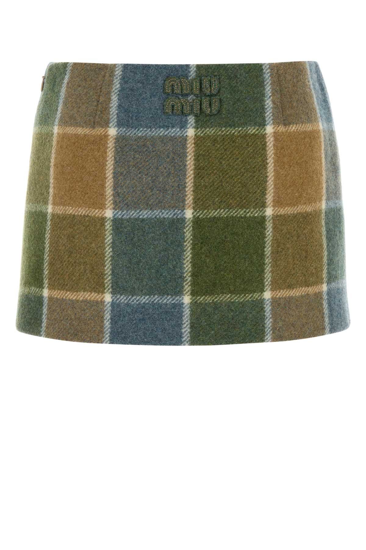 Miu Miu Embroidered Wool Mini Skirt Size 27" / US 4 / IT 40 - 2 Thumbnail