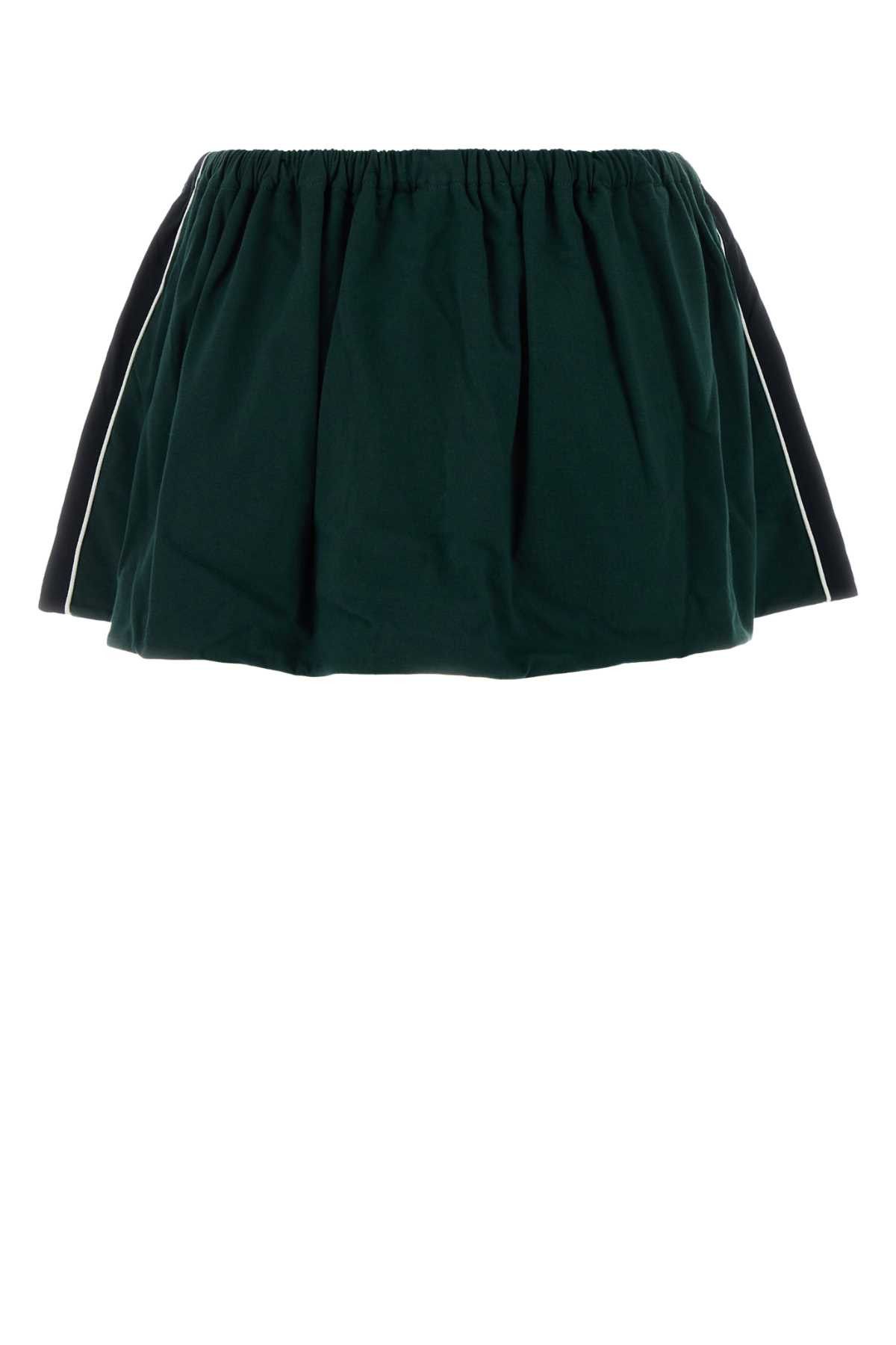 Miu Miu Bottle Green Cotton Mini Skirt Size M / US 6-8 / IT 42-44 - 2 Thumbnail