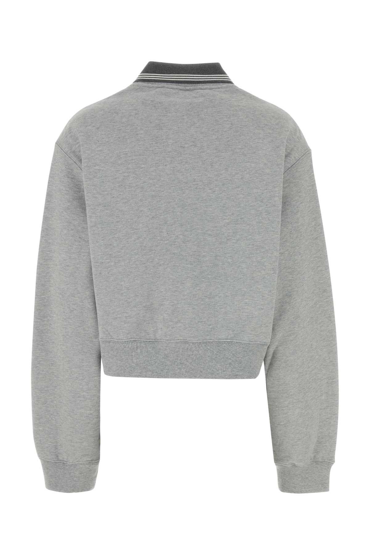 Miu Miu Melange Grey Cotton Oversize Sweatshirt Size XL / US 12-14 / IT 48-50 - 2 Thumbnail