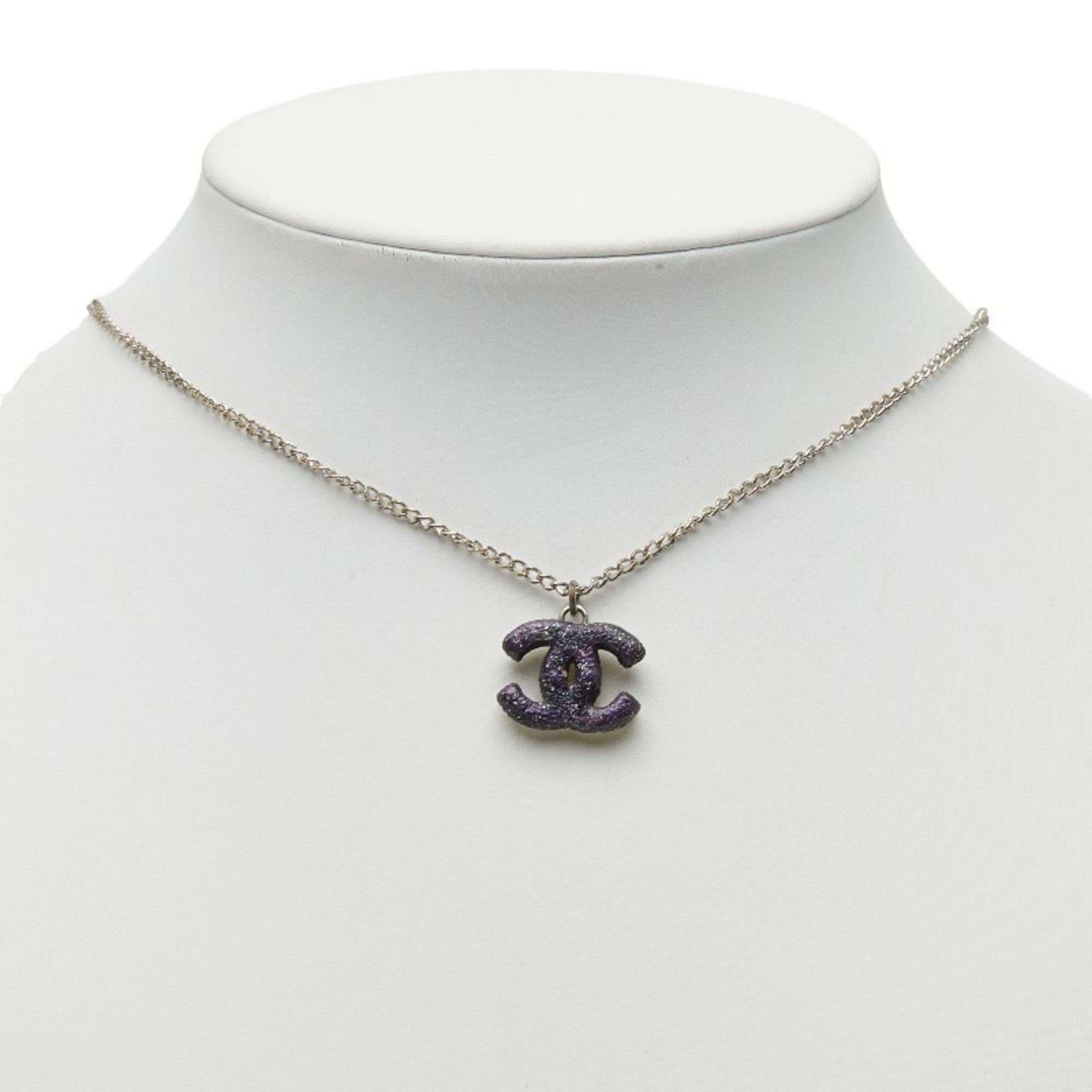 Chanel Chanel Coco Mark Necklace in Silver and Purple Metal for Women Size ONE SIZE - 6 Thumbnail