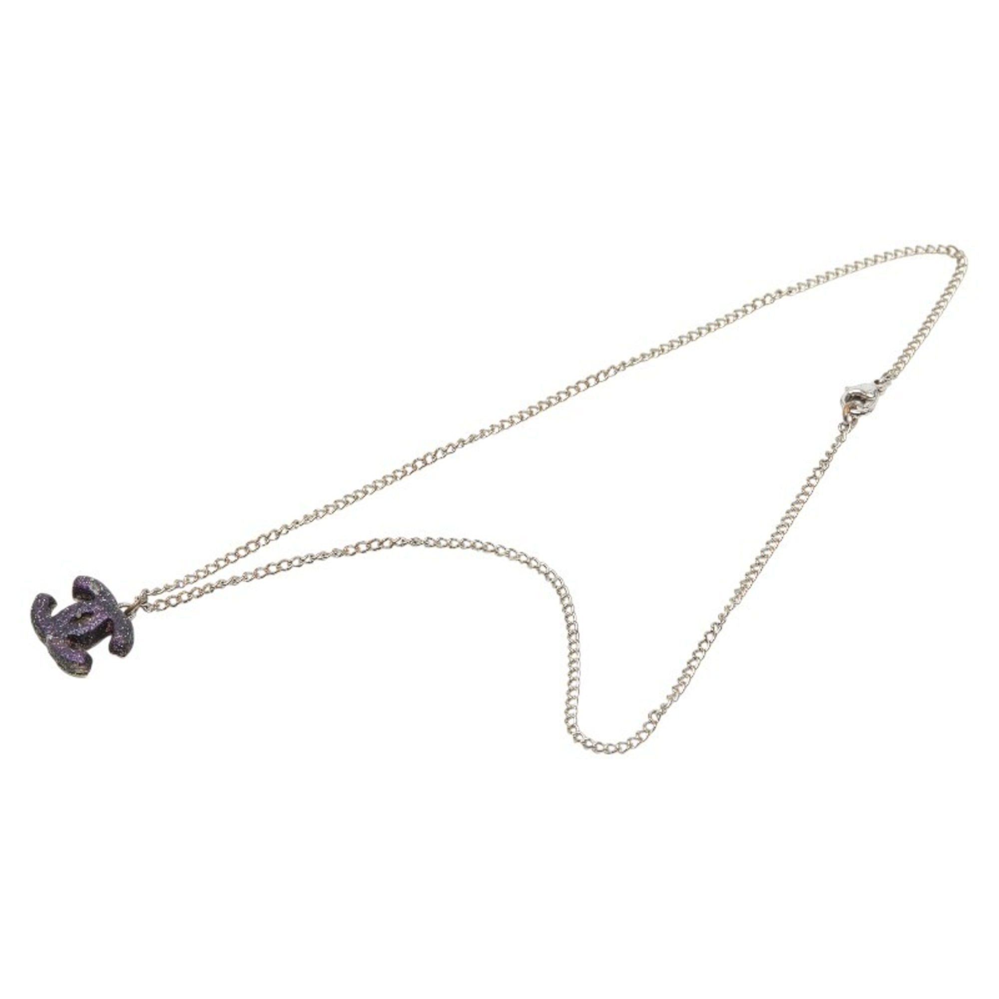 Chanel Chanel Coco Mark Necklace in Silver and Purple Metal for Women Size ONE SIZE - 4 Thumbnail