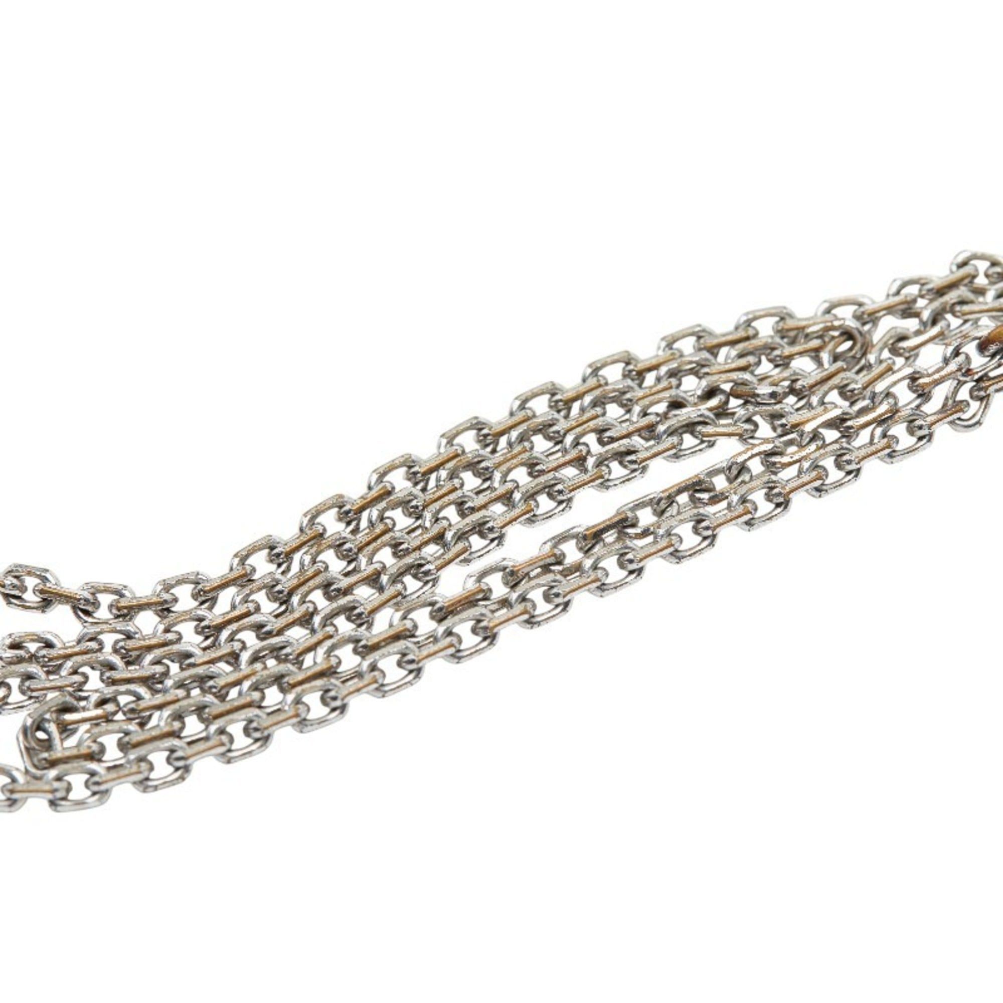 Chanel Chanel Coco Mark Rhinestone Necklace in Silver and Black Metal with Plastic, Women's Size ONE SIZE - 5 Thumbnail