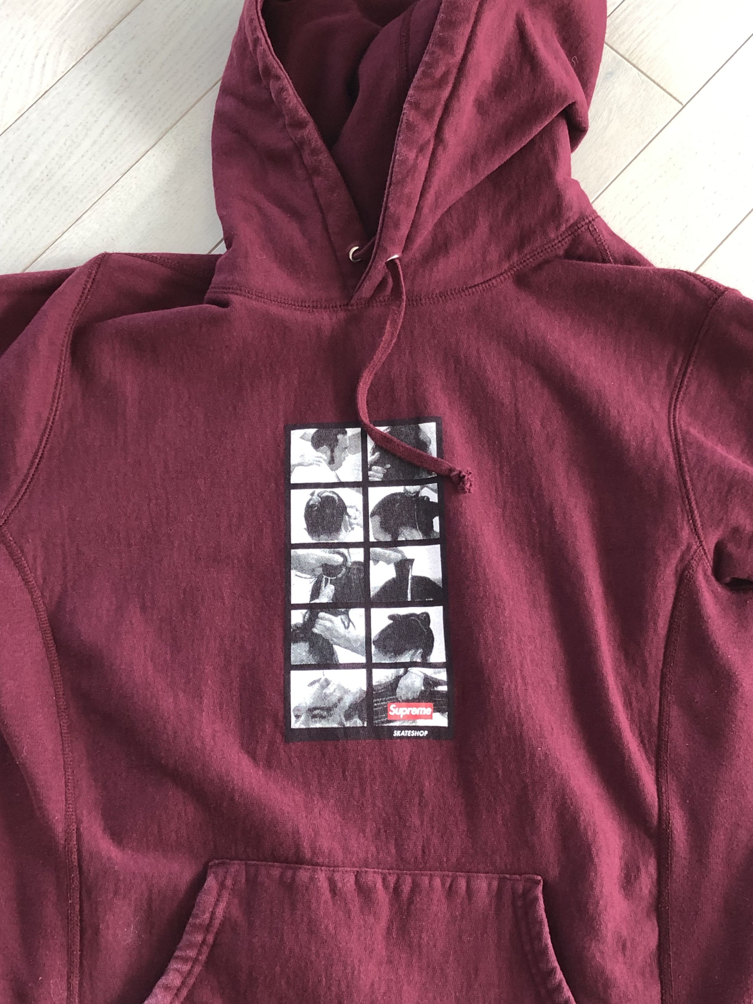 Supreme Burgundy Hoodie Grailed