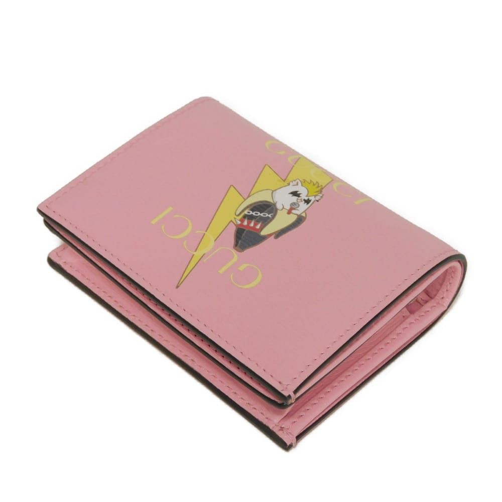 Gucci Gucci Gucci Bananya Textured Leather Compact Wallet Leather Short Wallet 701009 DUTY FREE for USA Size ONE SIZE - 4 Thumbnail
