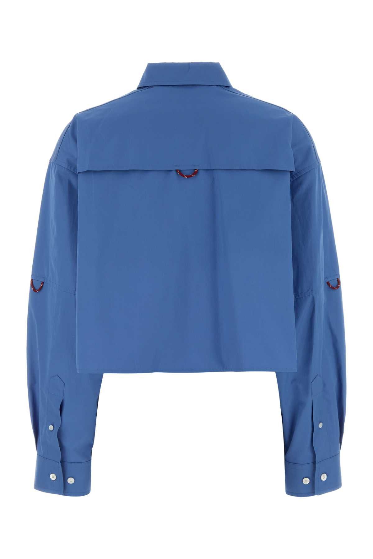 Miu Miu Cerulean Poplin Oversize Shirt Size M / US 6-8 / IT 42-44 - 2 Thumbnail