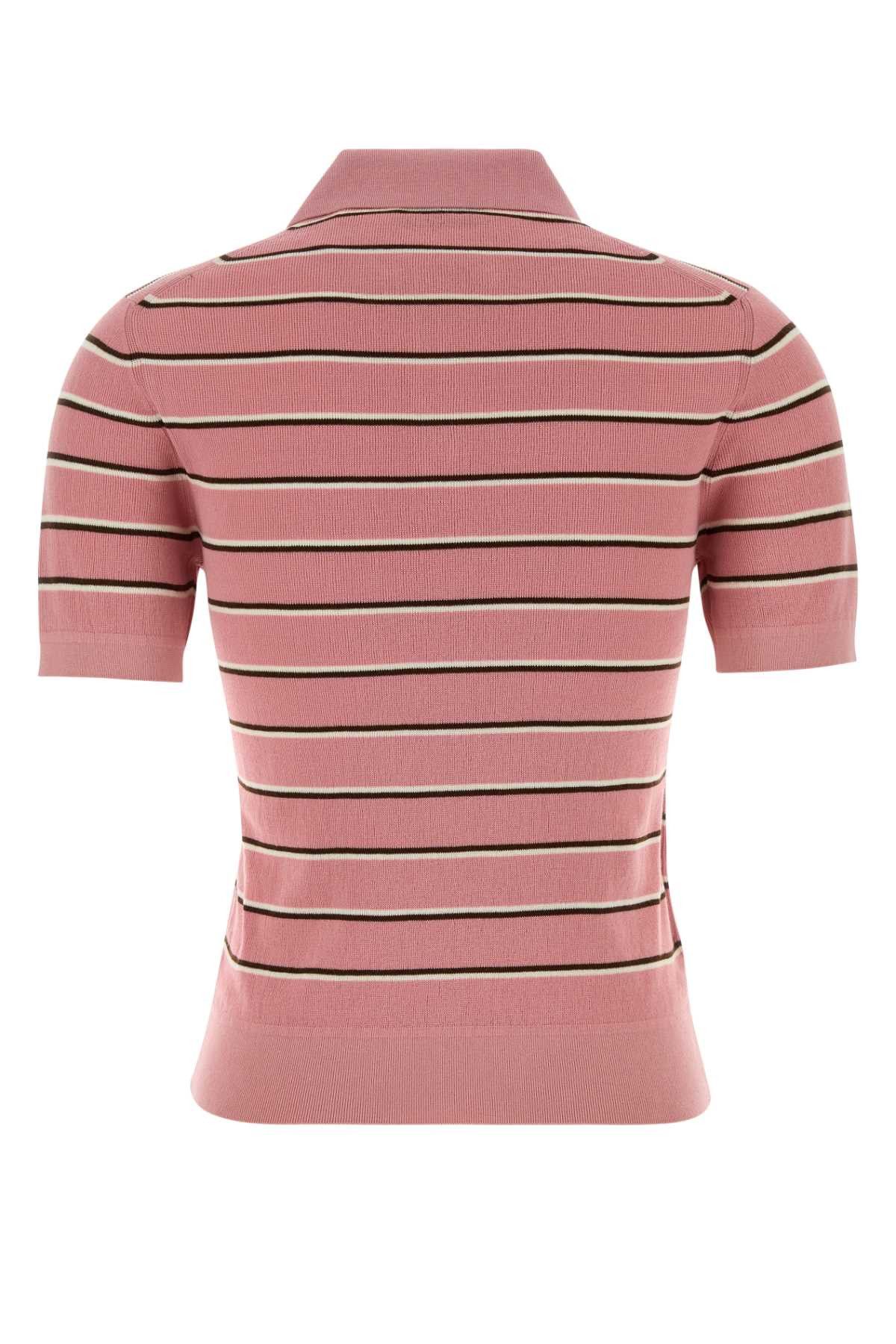 Miu Miu Embroidered Stretch Cotton Blend Polo Shirt Size M / US 6-8 / IT 42-44 - 2 Thumbnail