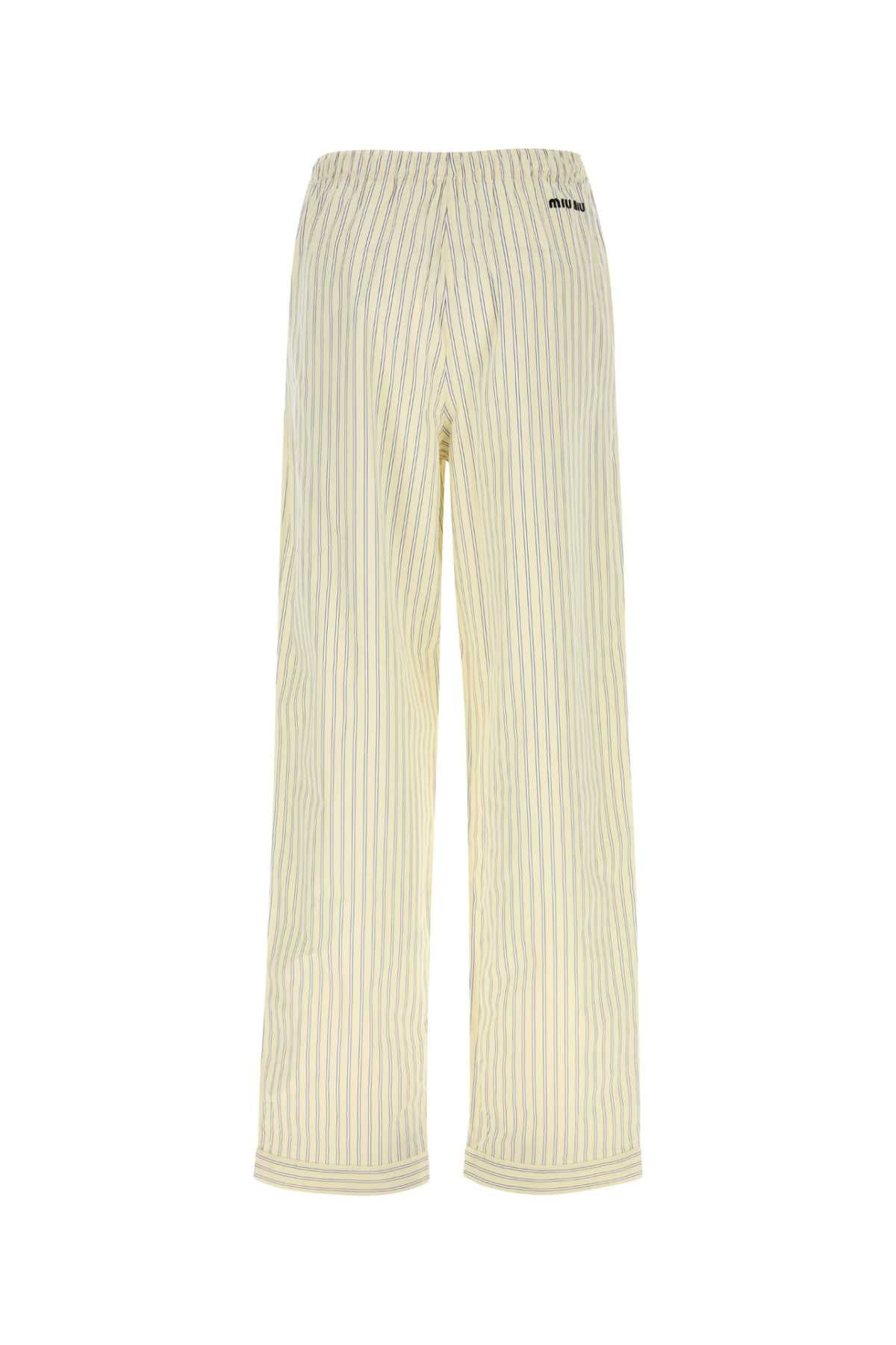 Miu Miu Embroidered Poplin Pyjamas Pant Size 26" / US 2 / IT 38 - 2 Thumbnail