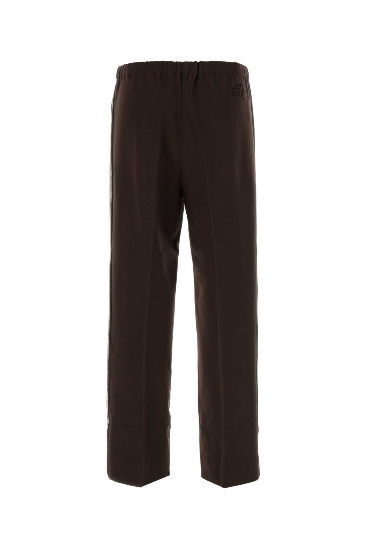Miu Miu Brown Stretch Viscose Blend Pant Size 26" / US 2 / IT 38 - 2 Thumbnail