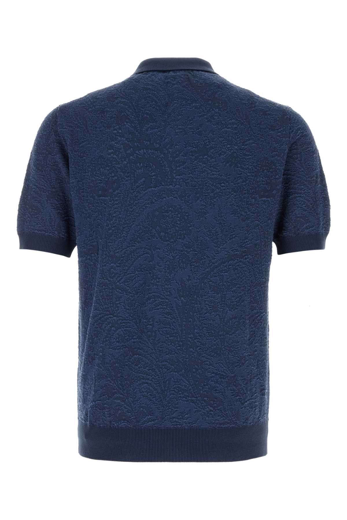 Blue Cotton Polo Shirt