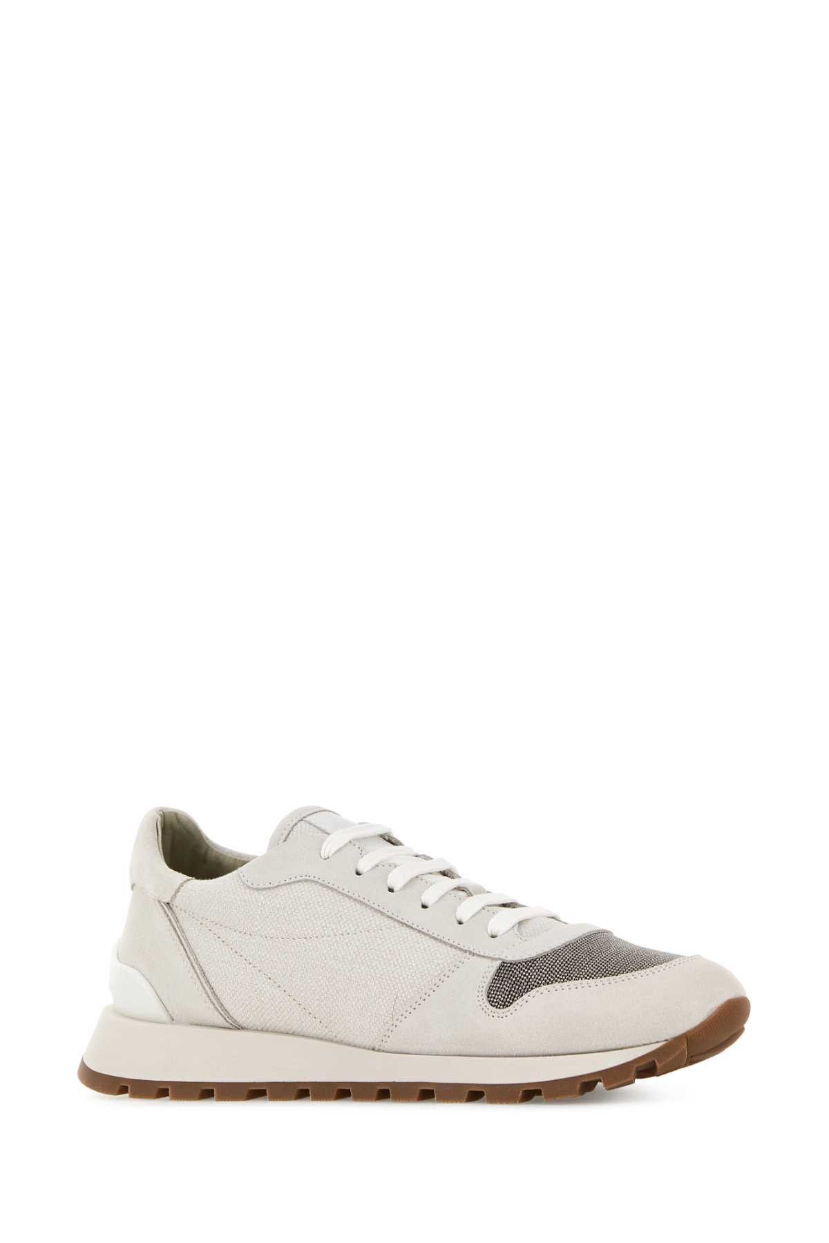 Brunello Cucinelli Light Grey Fabric Sneakers Size US 10 / IT 40 - 2 Thumbnail