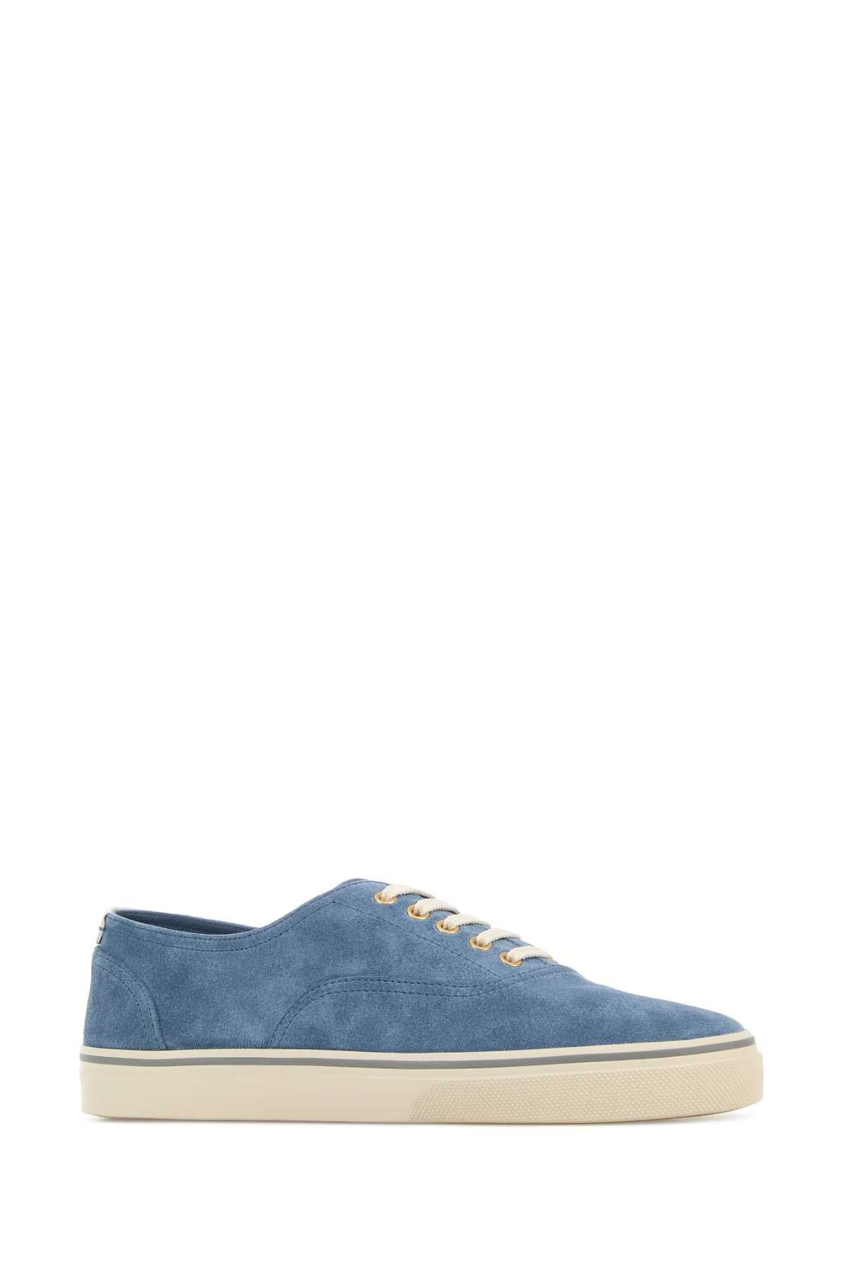 Brunello Cucinelli Cerulean Blue Suede Sneakers Size US 10.5 / EU 43-44 - 2 Thumbnail