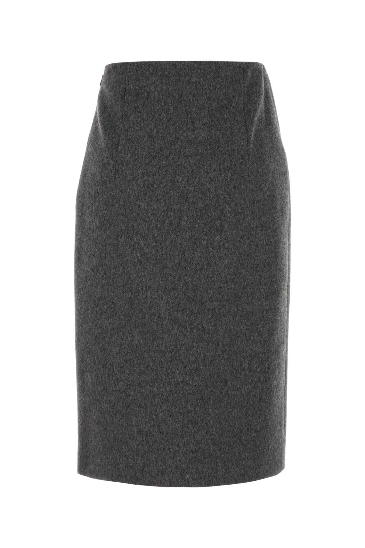 Prada Dark Grey Wool Skirt Size 28" / US 6 / IT 42 - 2 Thumbnail