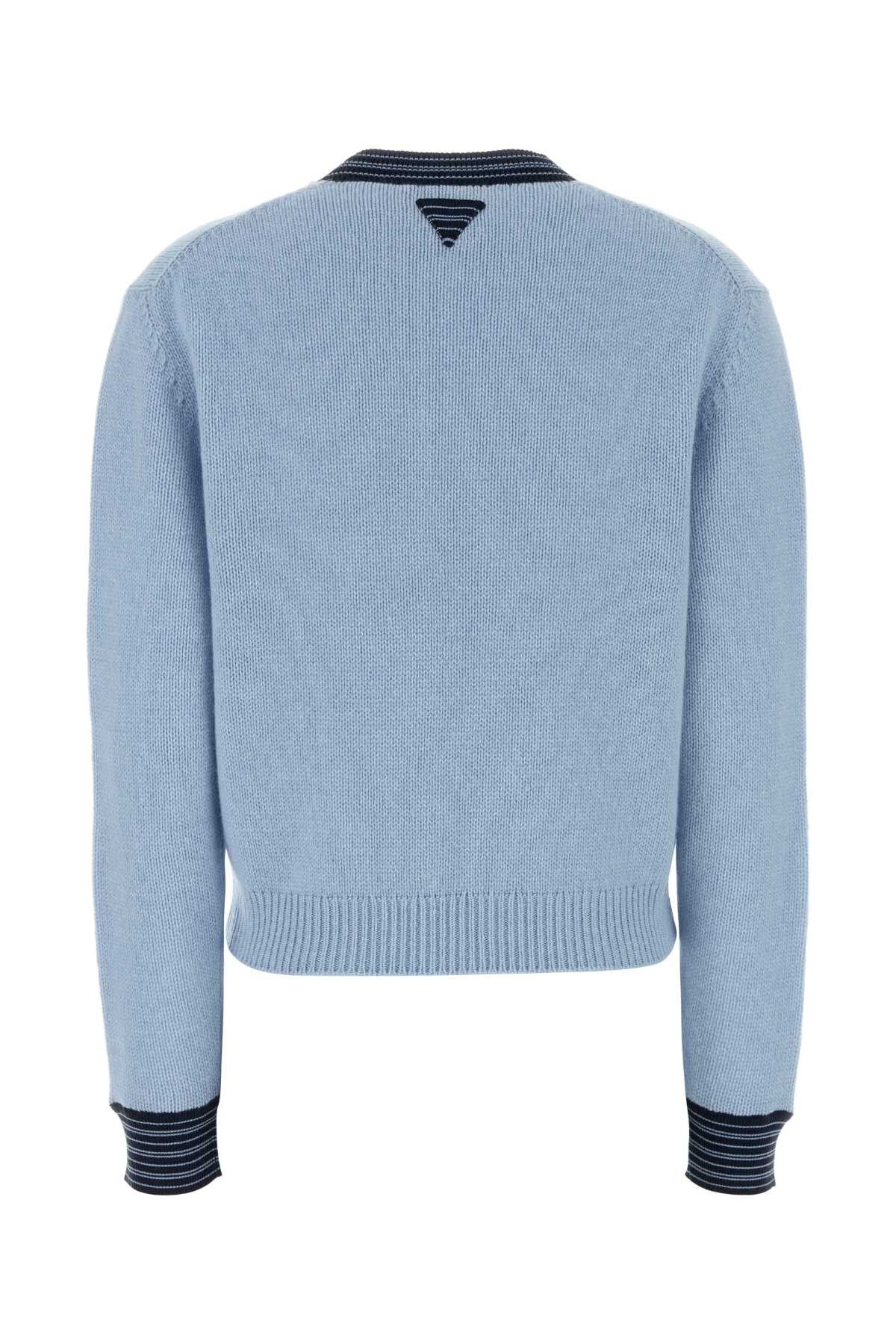 Prada Light Blue Cashmere Blend Sweater Size M / US 6-8 / IT 42-44 - 2 Thumbnail