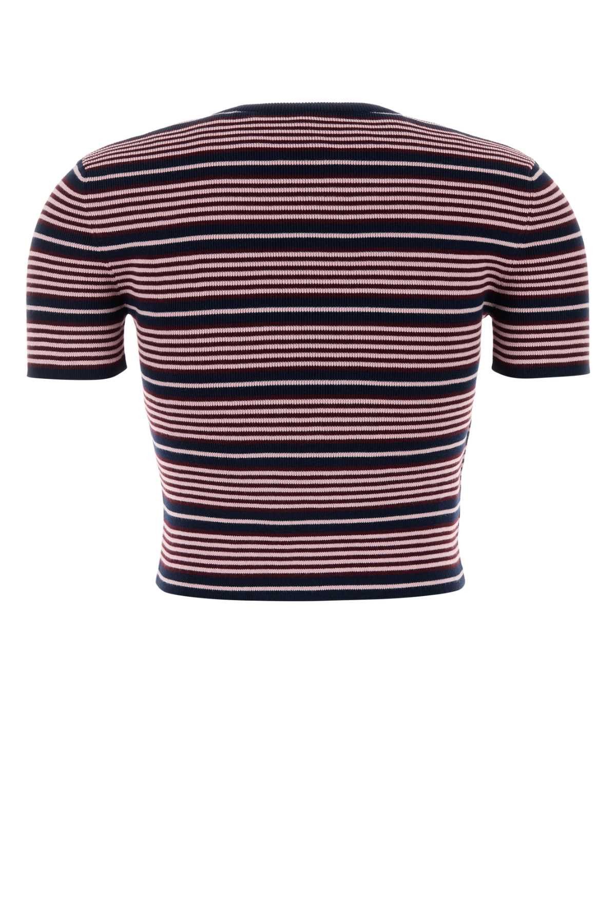 Prada Embroidered Cotton Blend T-Shirt Size L / US 10 / IT 46 - 2 Thumbnail