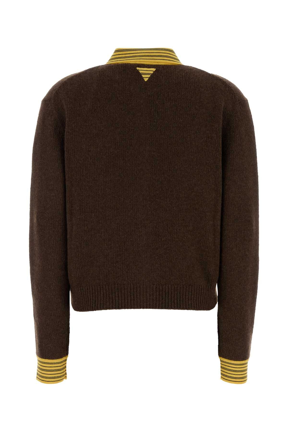 Prada Brown Cashmere Blend Cardigan Size S / US 4 / IT 40 - 2 Thumbnail