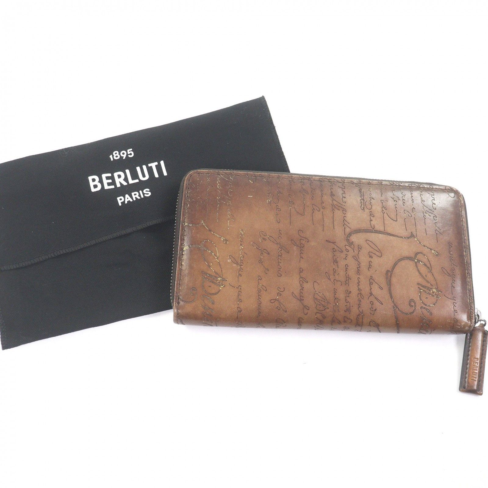 Berluti Berluti Berluti Calligraphy Scritto Golden Patina Zip Around Purse Leather Long Wallet DUTY FREE for USA Size ONE SIZE - 2 Thumbnail