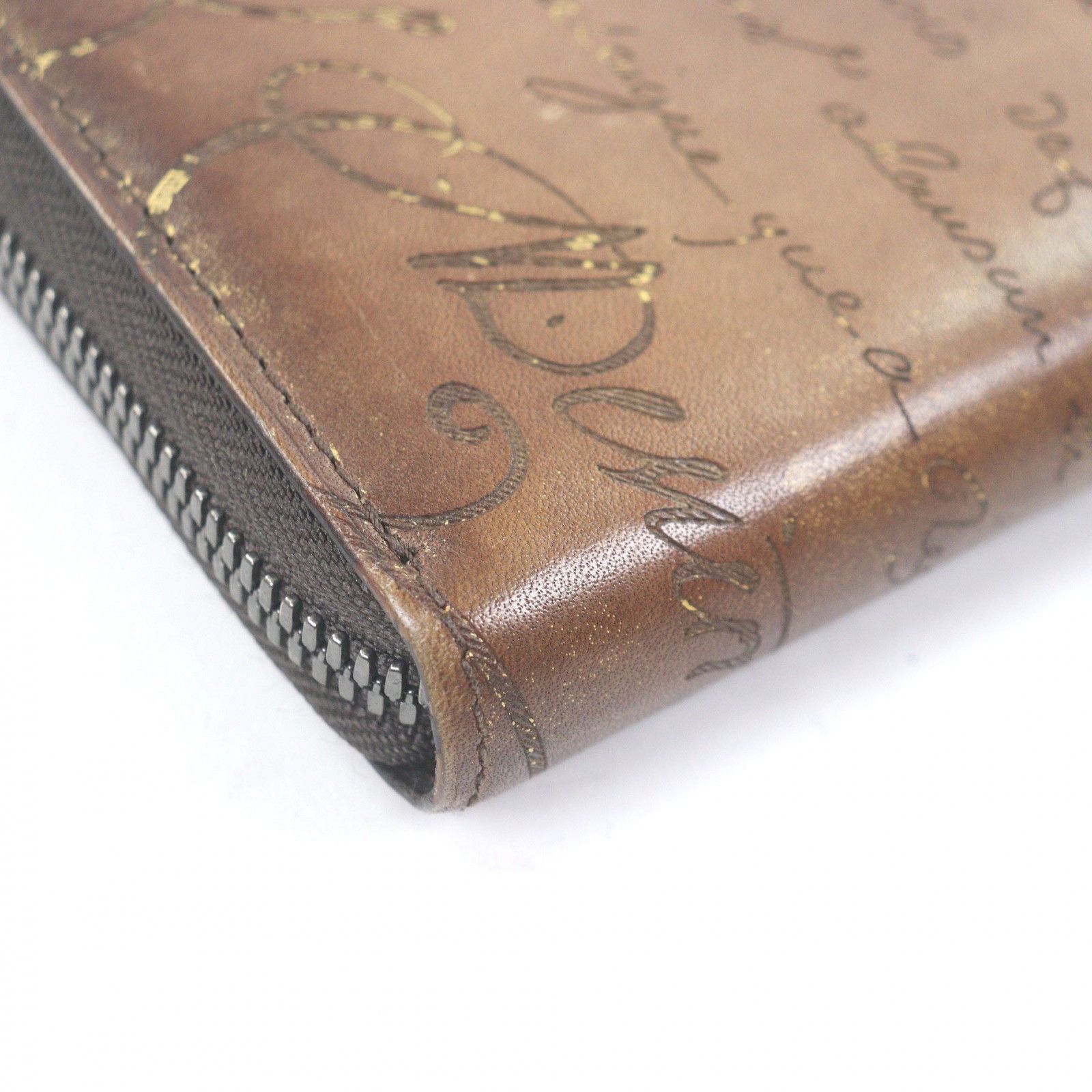Berluti Berluti Berluti Calligraphy Scritto Golden Patina Zip Around Purse Leather Long Wallet DUTY FREE for USA Size ONE SIZE - 6 Thumbnail