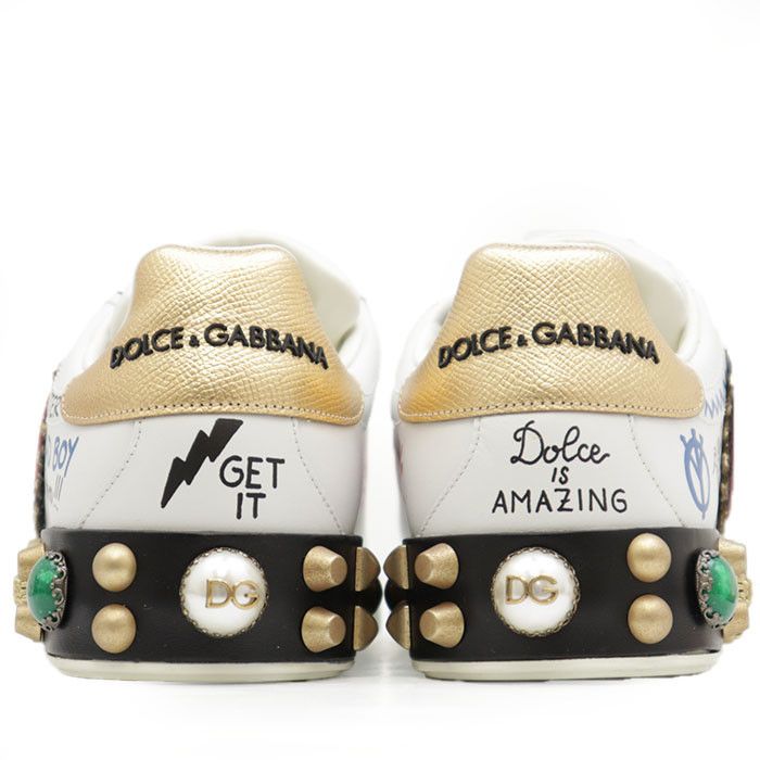 Dolce & Gabbana Dolce & Gabbana Dolce&Gabbana Graffiti Print Leather Sneakers Leather Shoes DUTY FREE for USA Size ONE SIZE - 6 Thumbnail