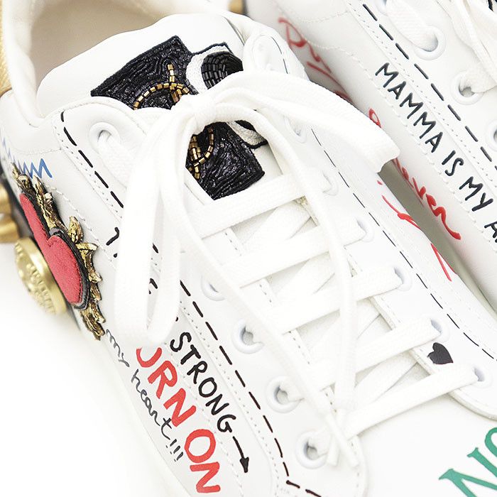 Dolce & Gabbana Dolce & Gabbana Dolce&Gabbana Graffiti Print Leather Sneakers Leather Shoes DUTY FREE for USA Size ONE SIZE - 18 Thumbnail