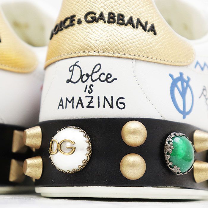Dolce & Gabbana Dolce & Gabbana Dolce&Gabbana Graffiti Print Leather Sneakers Leather Shoes DUTY FREE for USA Size ONE SIZE - 17 Thumbnail