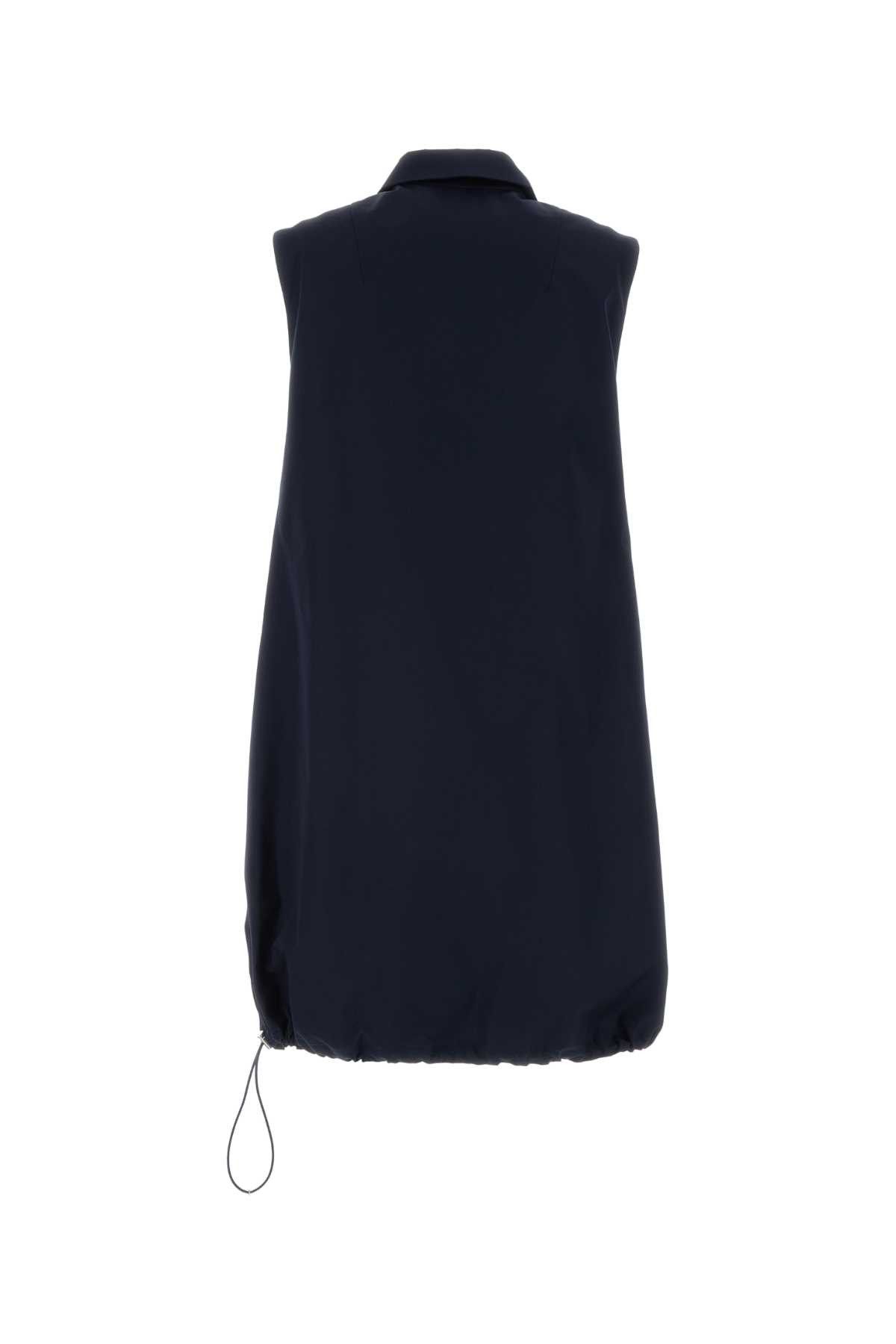 Prada Navy Blue Poplin Mini Dress Size S / US 4 / IT 40 - 2 Thumbnail