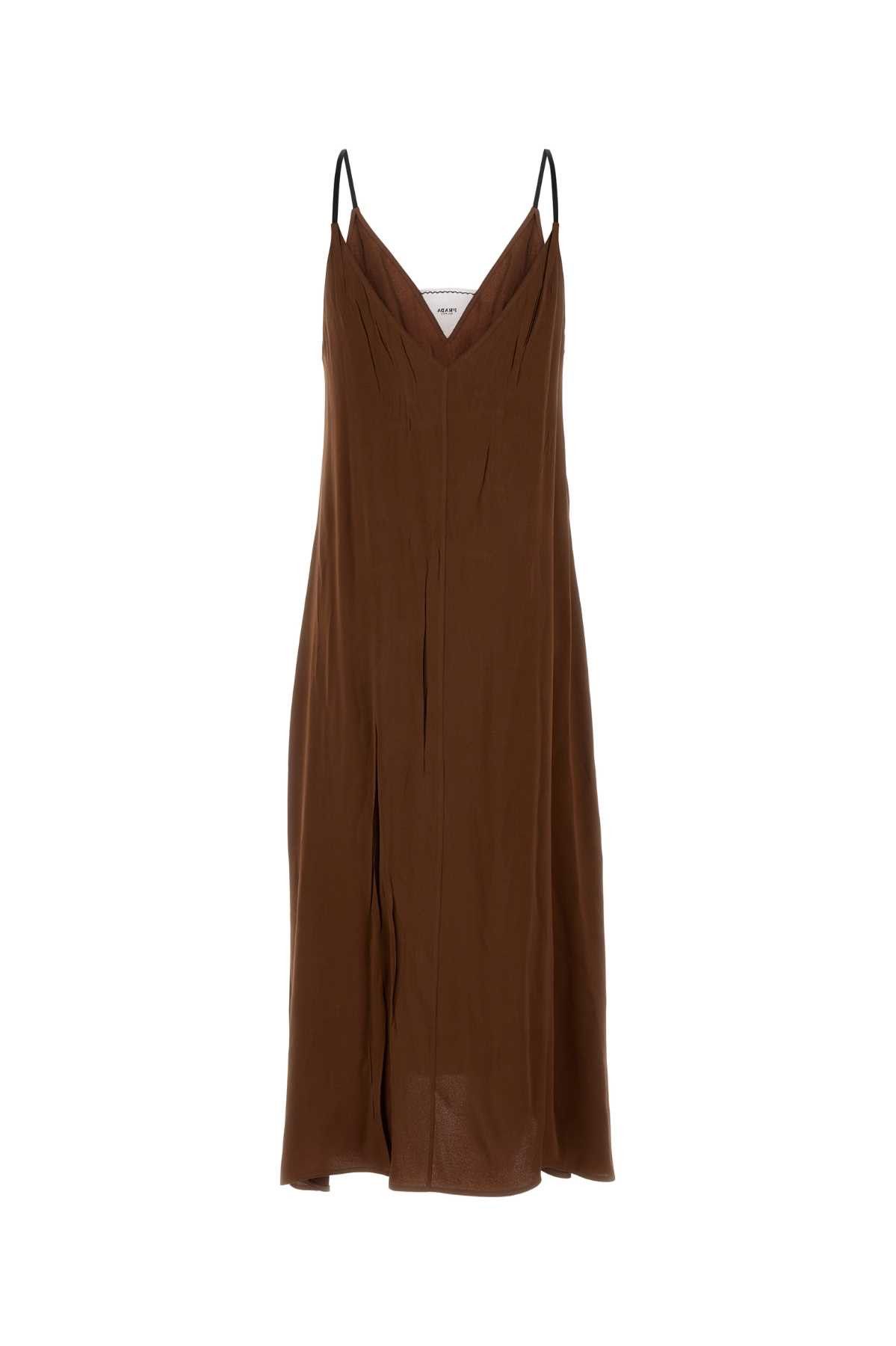 Prada Brown Satin Dress Size M / US 6-8 / IT 42-44 - 2 Thumbnail