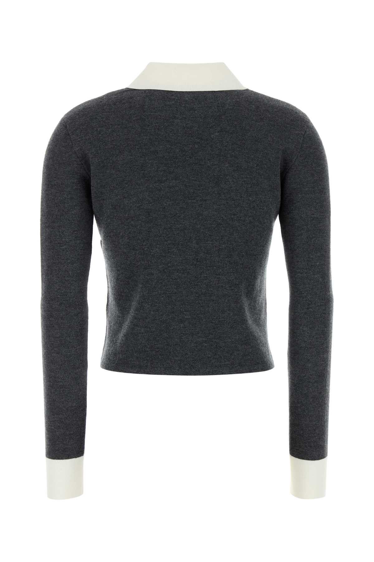 Self-Portrait Dark Grey Stretch Wool Blend Cardigan Size L / US 10 / IT 46 - 2 Thumbnail