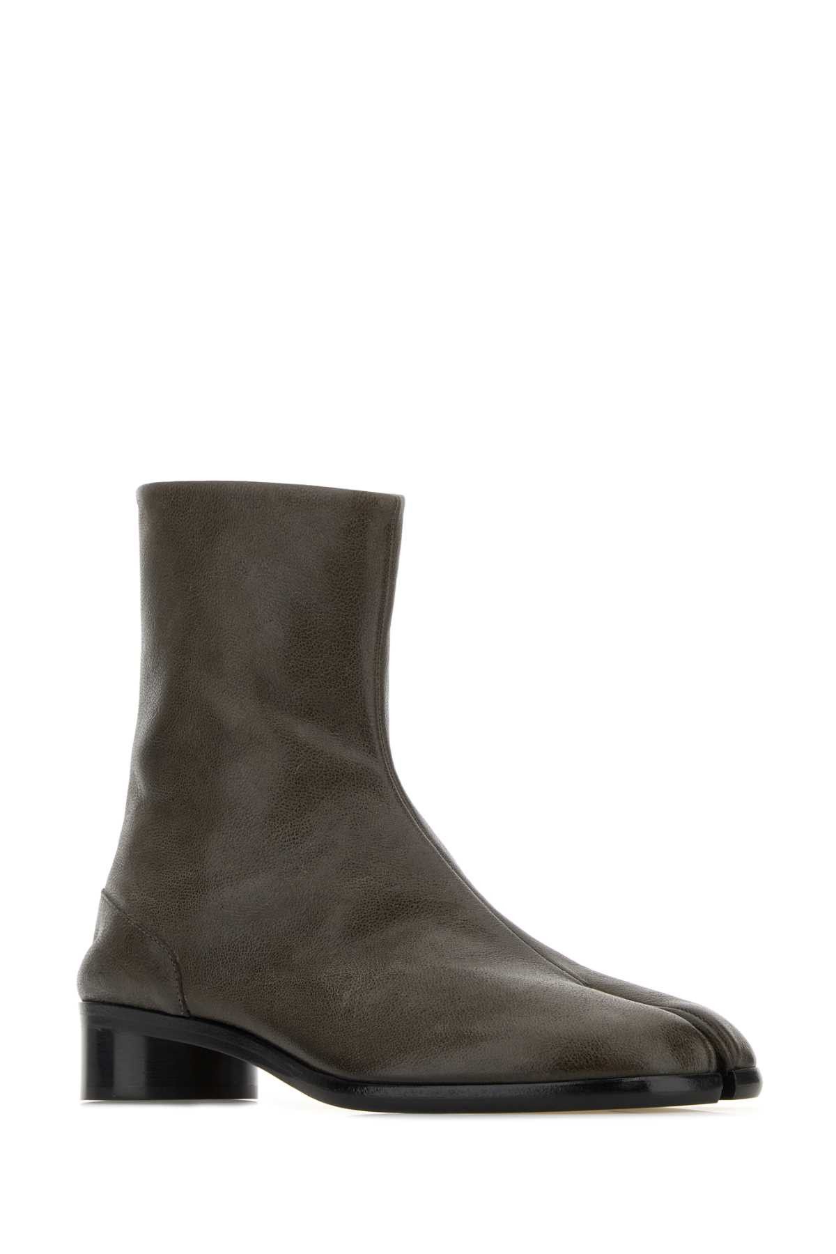 Maison Margiela Olive Green Leather Tabi Ankle Boots Size US 11 / EU 44 - 2 Thumbnail