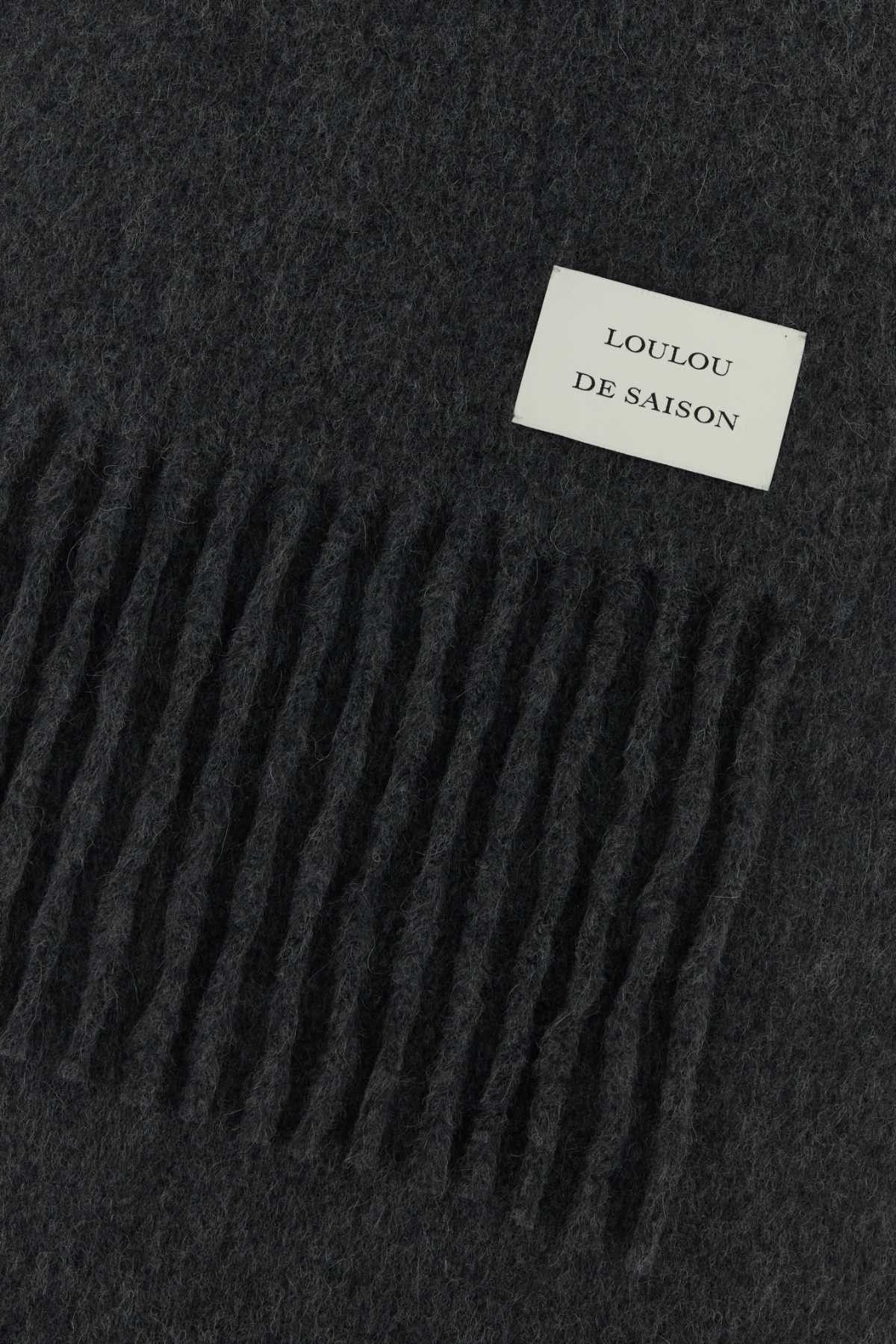 Loulou de Saison Charcoal Alpaca Blend Santo Scarf Size ONE SIZE - 2 Thumbnail