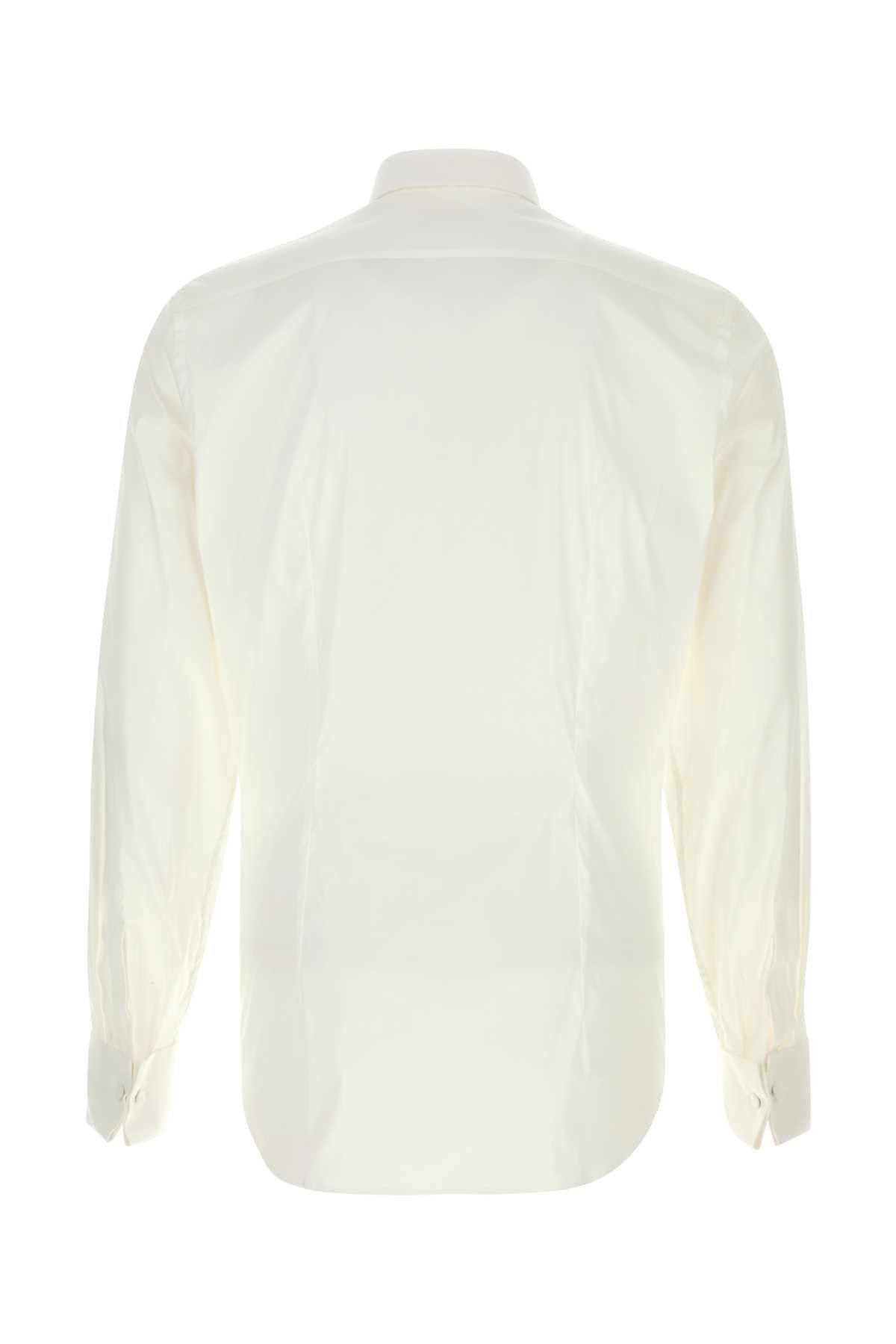 Prada White Stretch Poplin Shirt Size US S / EU 44-46 / 1 - 2 Thumbnail