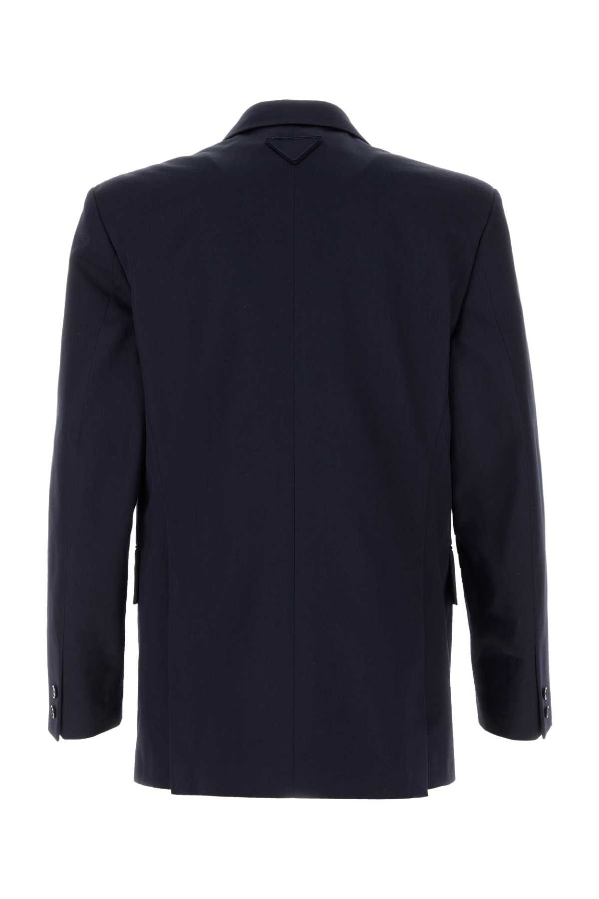 Prada Navy Blue Cotton Blazer Size US L / EU 52-54 / 3 - 2 Thumbnail