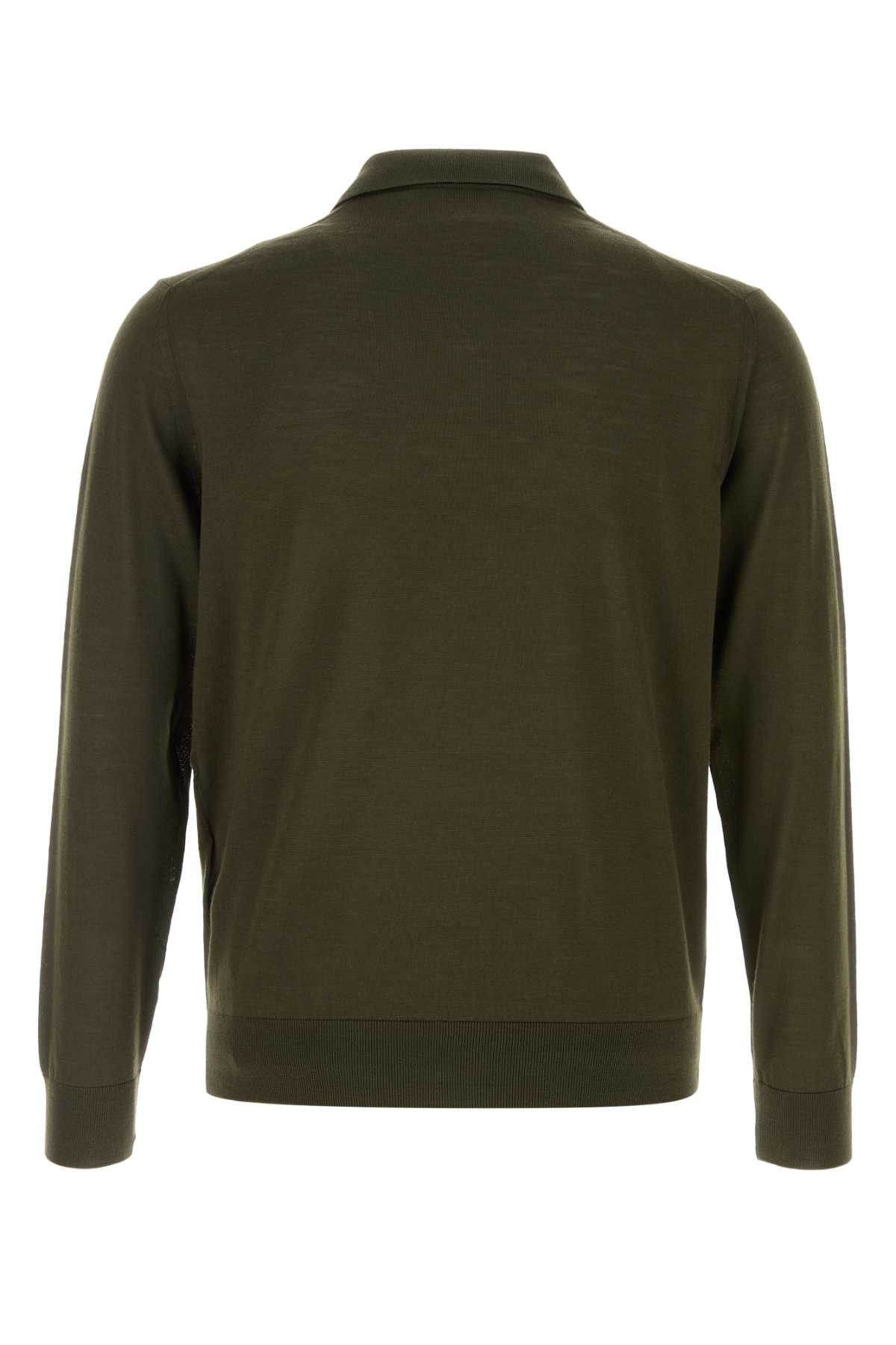 Prada Olive Green Wool Polo Shirt Size US S / EU 44-46 / 1 - 2 Thumbnail