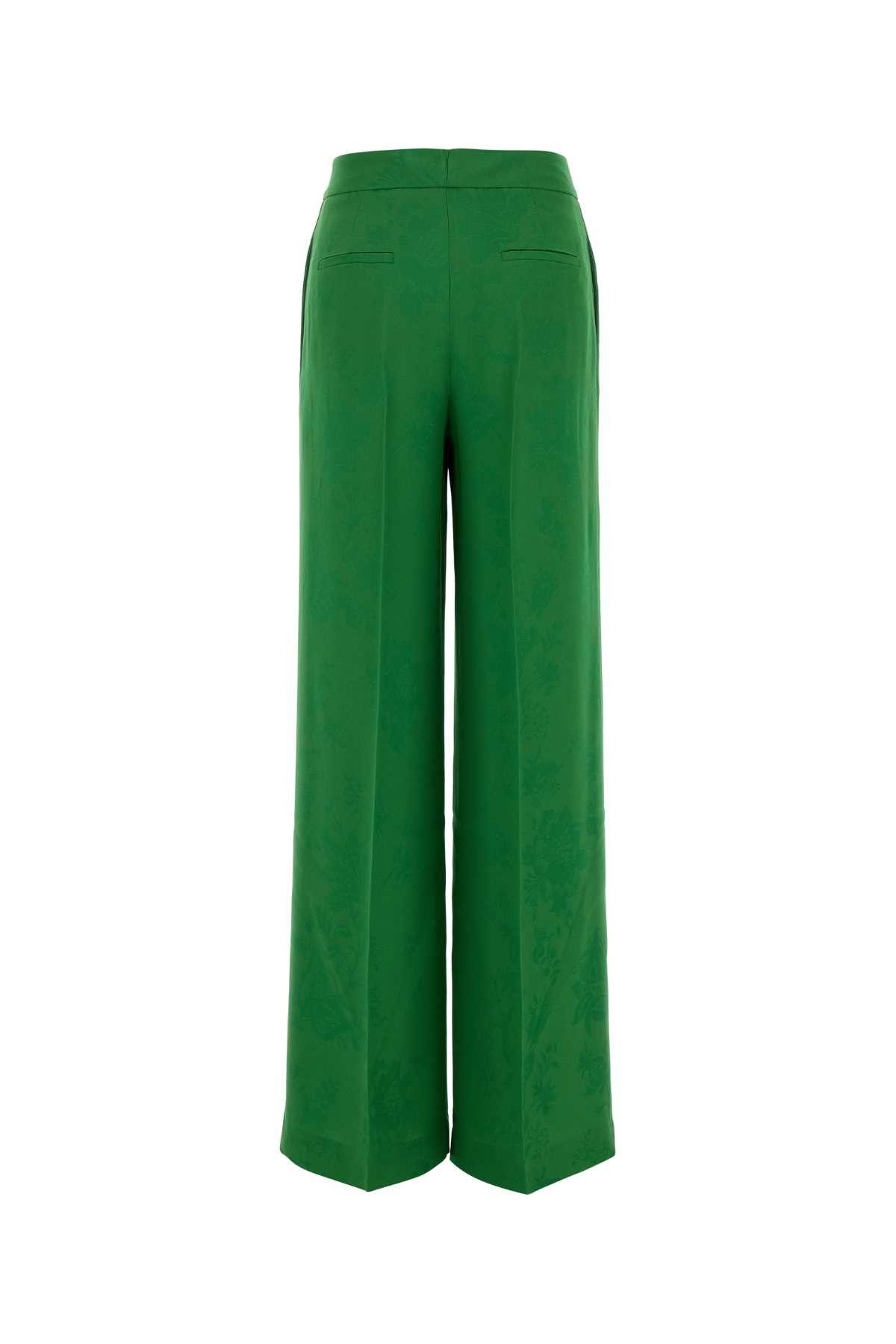 Etro Green Jacquard Wide-Leg Pant Size 26" / US 2 / IT 38 - 2 Thumbnail
