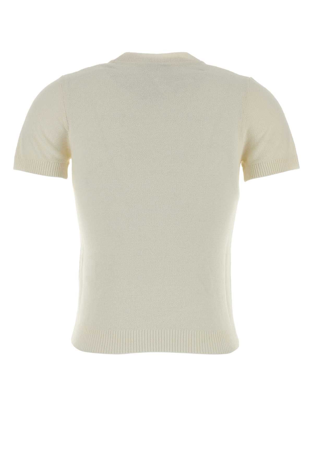 Casablanca Ivory Cotton Blend T-Shirt Size M / US 6-8 / IT 42-44 - 2 Thumbnail