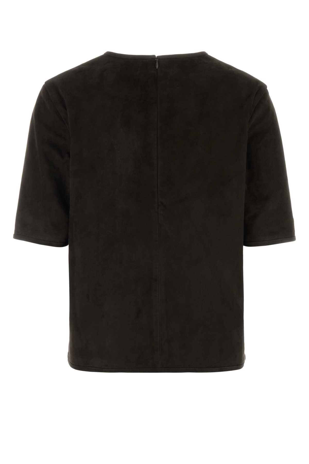 Loulou de Saison Brown Suede T-Shirt Size XS / US 0-2 / IT 36-38 - 2 Thumbnail