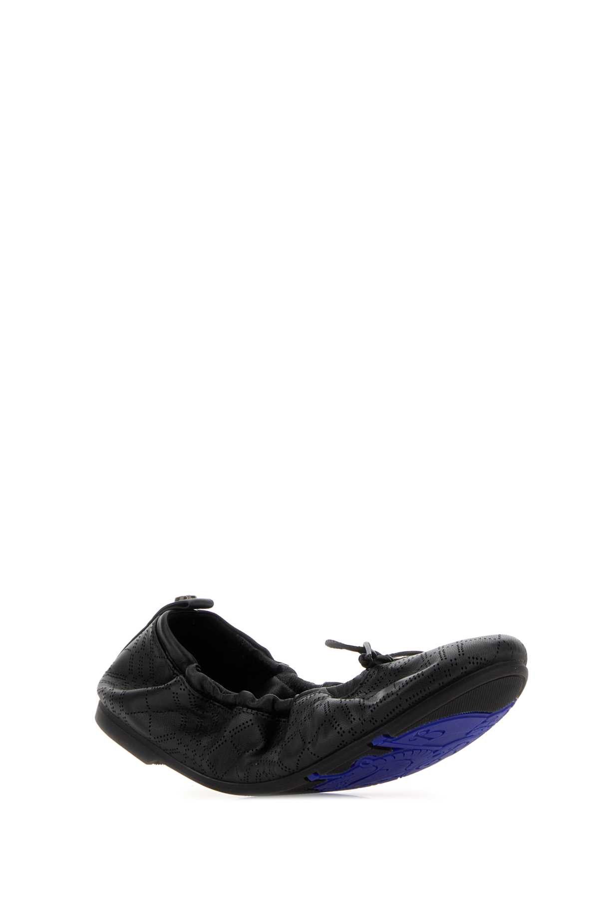 Burberry Black Leather Fawn Ballerinas Size US 7 / IT 37 - 2 Thumbnail