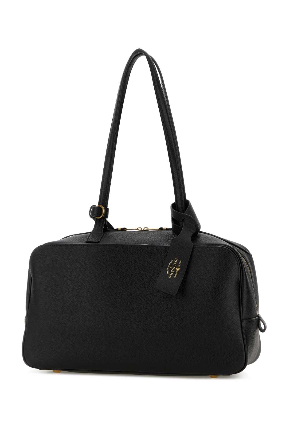Balenciaga Black Leather Medium Carrie Shoulder Bag Size ONE SIZE - 2 Thumbnail