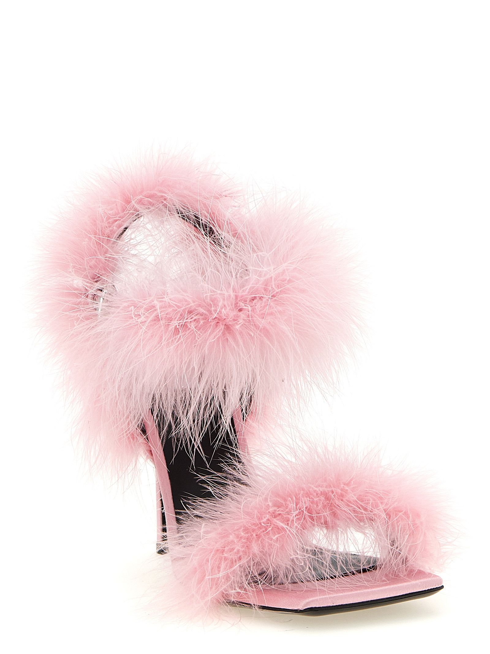 Moschino Satin Sandals And Feathers Size US 10 / IT 40 - 2 Thumbnail