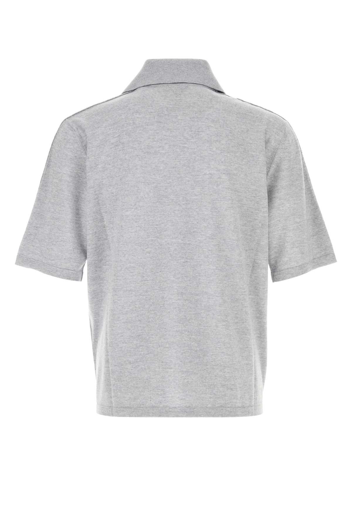 Bottega Veneta Grey Wool Polo Shirt Size US L / EU 52-54 / 3 - 2 Thumbnail