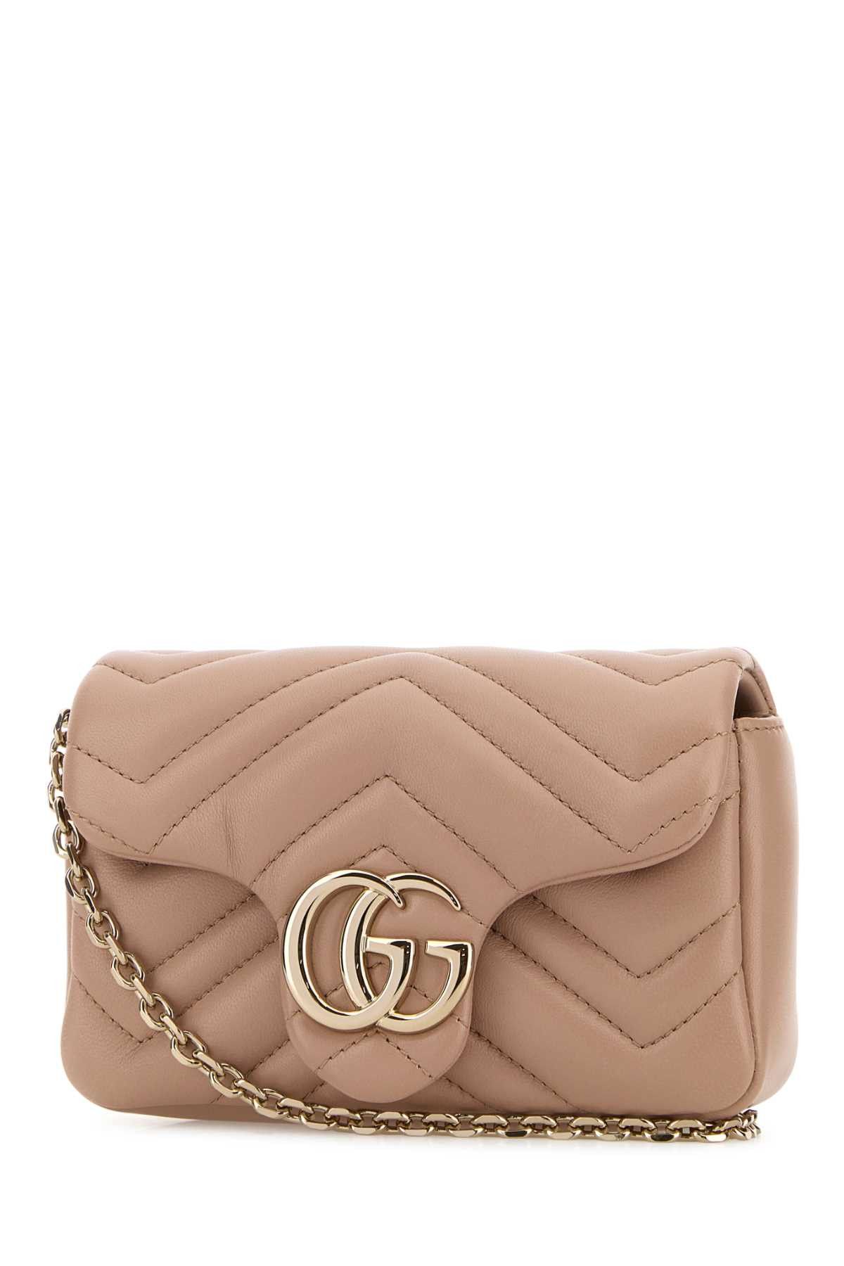 Gucci Powder Pink Leather Mini Gg Marmont Shoulder Bag Size ONE SIZE - 2 Thumbnail