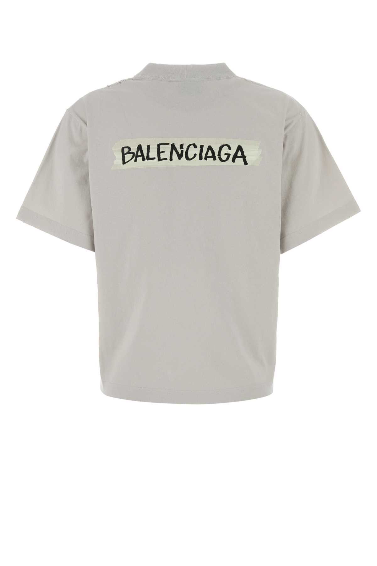 Balenciaga Chalk Cotton T-Shirt Size M / US 6-8 / IT 42-44 - 2 Thumbnail