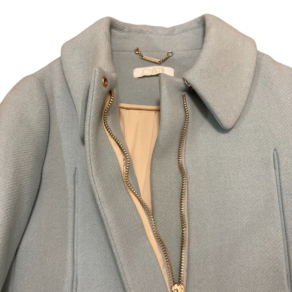 Chloe Chloe Chloe Wool Zip Single Collar Coat Textile Outerwear DUTY FREE for USA Size ONE SIZE - 4 Thumbnail