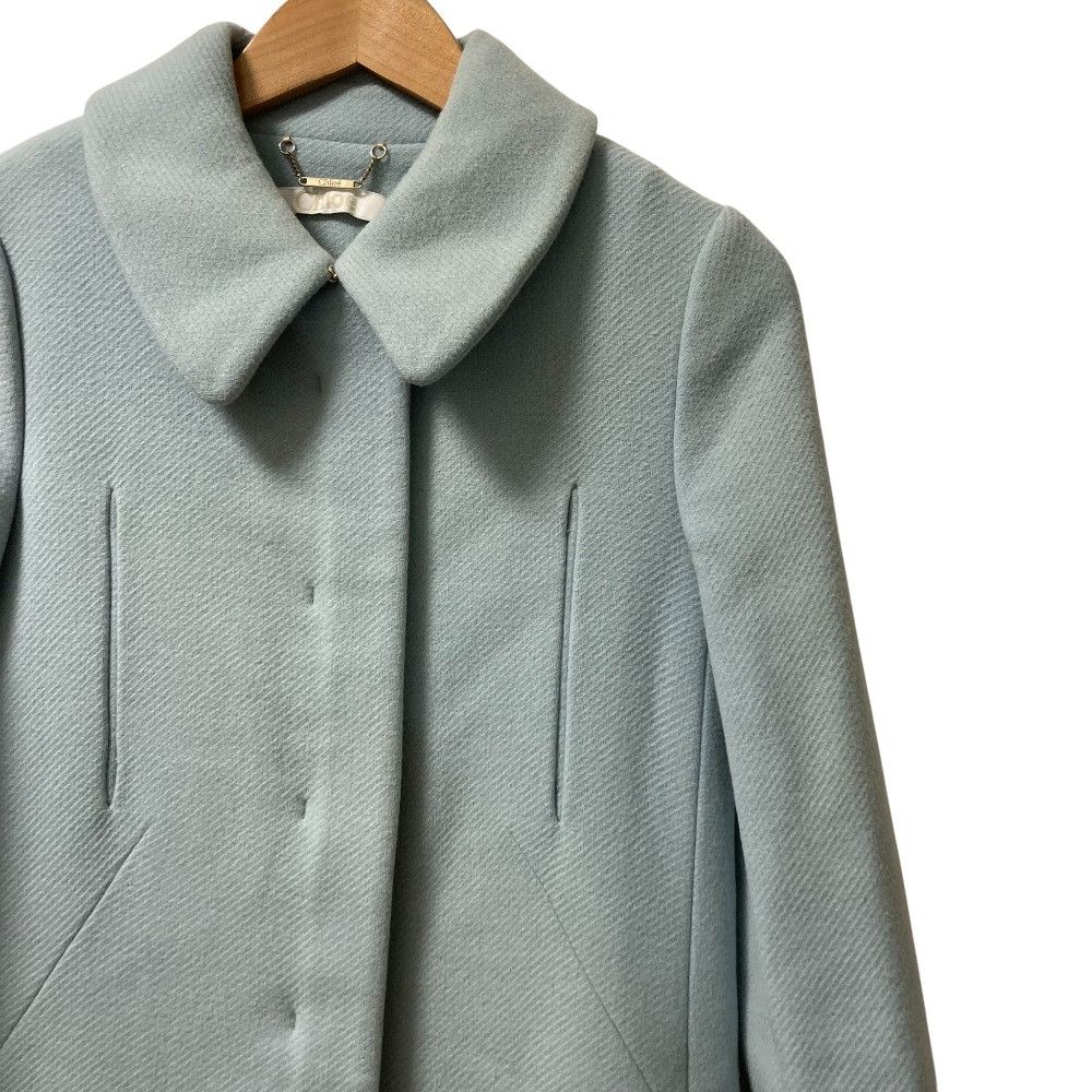 Chloe Chloe Chloe Wool Zip Single Collar Coat Textile Outerwear DUTY FREE for USA Size ONE SIZE - 2 Thumbnail