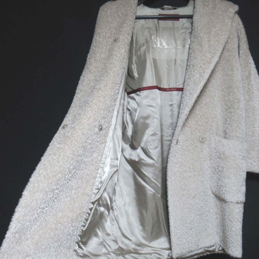 Max Mara Max Mara Max Mara Studio Alpaca Shaggy Hooded Coat Fur Outerwear DUTY FREE for USA Size ONE SIZE - 4 Thumbnail