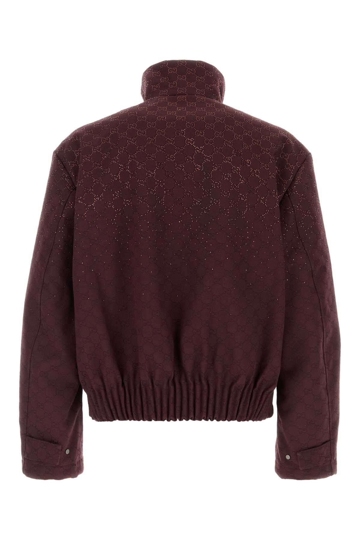 Gucci Burgundy Gg Fabric Padded Jacket Size US M / EU 48-50 / 2 - 2 Thumbnail
