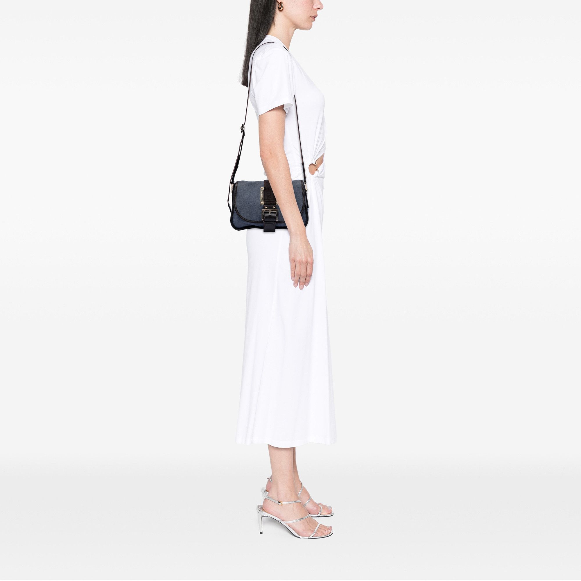 Fendi Fendi Zucca Trimmed Denim Buckle Flap Size ONE SIZE - 7 Thumbnail
