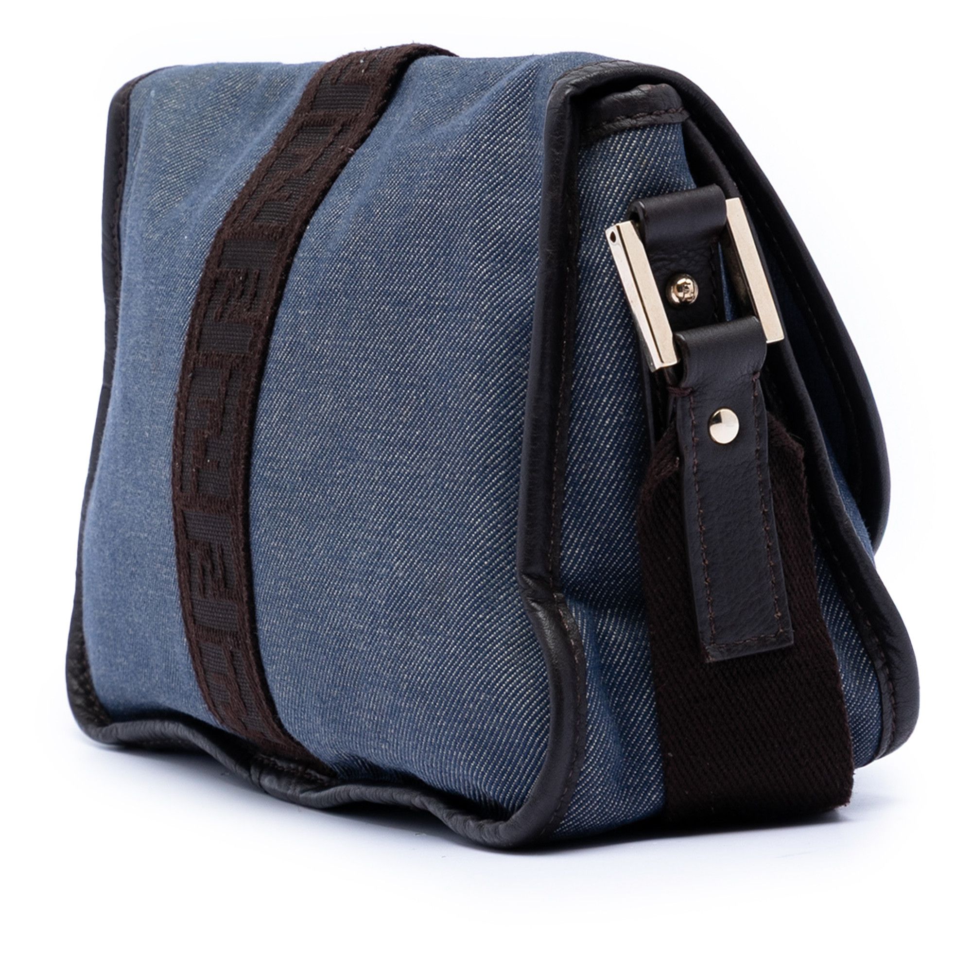 Fendi Fendi Zucca Trimmed Denim Buckle Flap Size ONE SIZE - 2 Thumbnail